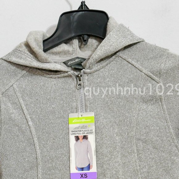 Eddie Bauer women Radiator Fleece 2.0 Long Full-zip hooded Jacket in  GRAY - Picture 3 of 9